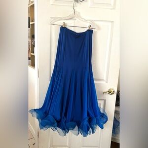 Blue Ballroom Smooth Practice Skirt